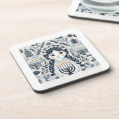 Dessous-de-verre Festival of Lights: Hanukkah Sameach Stickers  (Côté gauche)