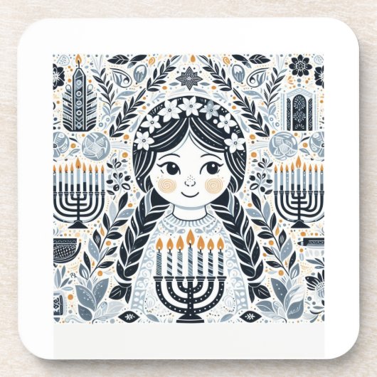 Dessous-de-verre Festival of Lights: Hanukkah Sameach Stickers  (Devant)