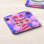 Dessous-de-verre Festive Anniversaire Design : Aujourd'hui est mon  (Côté gauche)
