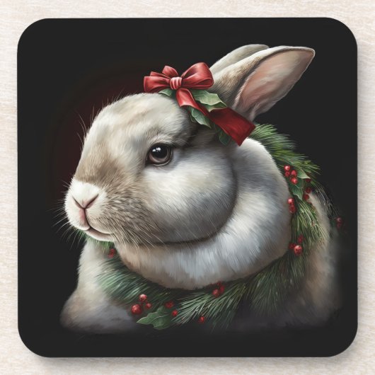 Dessous-de-verre Festive Bunny Vacances d'hiver/Dessous de verre de (Devant)