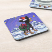 Dessous-de-verre Festive de nuit étoilée Chihuhua à Santa Hat (Côté gauche)