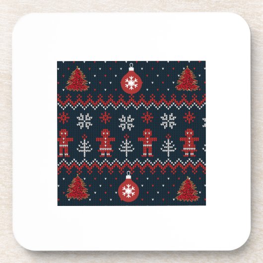 Dessous-de-verre Festive knitted ginger bread snow flakes (Devant)