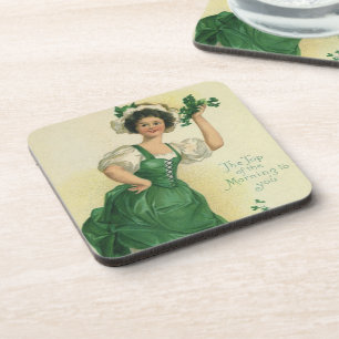 Dessous-de-verre Fête de la Saint-Patrick vintage Irlandaise aux tr