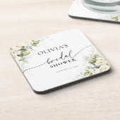 Dessous de verre Fête de mariage Roses blanches da (Côté gauche)