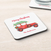 Dessous-de-verre Fête de Noël du camion rouge de Noël (Côté gauche)