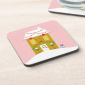 Dessous-de-verre Fête de Noël rose Anniversaire de enfant (Côté gauche)