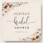 Dessous-de-verre Fête des mariées Fleur sauvage Boho Tiny<br><div class="desc">Boho Tiny Fleur sauvage Fête des mariées de boissons grill. Cette douche nuptiale élégante et élégante est dotée d'une superbe Fleur sauvage Boho Tiny,  couleur aquarelle peinte à la main. Trouvez les objets correspondants dans la collection de Fleurs sauvages Boho Tiny.</div>