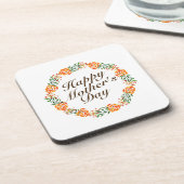 Dessous-de-verre Fête des mères élégante couronne de fleurs | DESSO (Côté gauche)