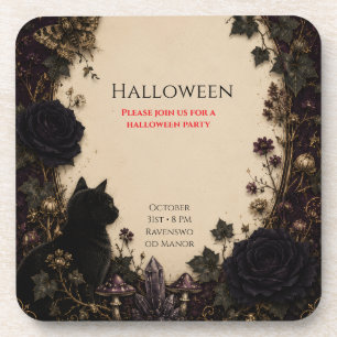 Dessous-de-verre Fête Halloween gothique Roses, Lierre sombre, Papi