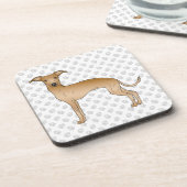 Dessous-de-verre Fête Italien Greyhound Cute Dessin Chien Avec Patr (Côté gauche)