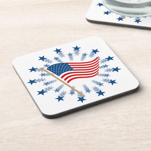 Dessous-de-verre Feu d'artifice en étoile explosante drapeau améric (Côté gauche)
