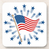 Dessous-de-verre Feu d'artifice en étoile explosante drapeau améric (Devant)