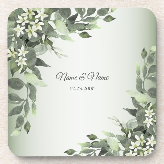 Dessous-de-verre Feuillage d'eucalyptus floral rustique (Devant)