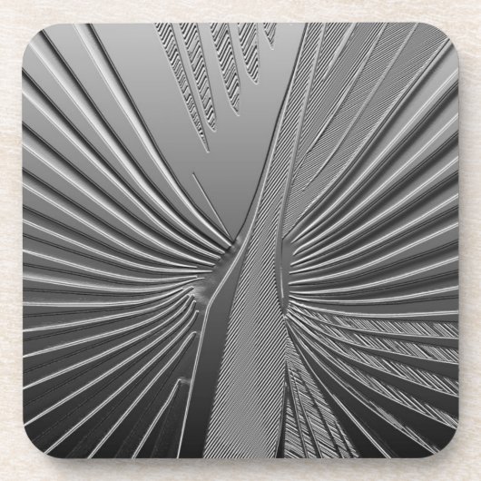 Dessous-de-verre Feuille de palme chromé Art déco (Devant)