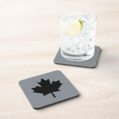 Dessous-de-verre Feuille d'érable noire canadienne gris (Côté Droit)