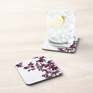 Dessous de verre Feuille Maroon