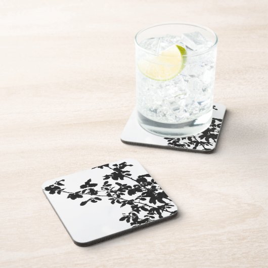 Dessous de verre Feuille noirs (Côté Droit)