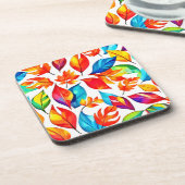 Dessous-de-verre Feuilles d'automne Motif Abstrait (Côté gauche)