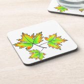 Dessous-de-verre Feuilles d'automne rouge vert orange feuilles (Côté gauche)