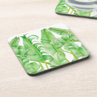 Feuilles de bananes sur un ensemble de Dessous de