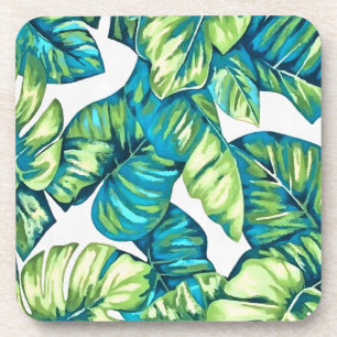 Dessous-de-verre Feuilles de Monstera Tropical et Banana Blue Green
