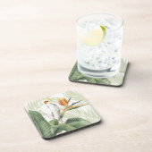 Dessous-de-verre Feuilles De Palmiers Avec Oiseau Blanc (Côté Droit)