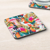 Dessous-de-verre Feuilles de perroquets et palmiers (Côté gauche)