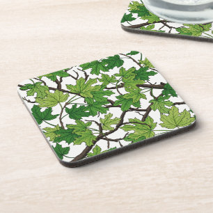 Dessous-de-verre Feuilles d'érable sur fond blanc