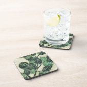 Dessous-de-verre Feuilles et succursales sur Arrière - plan de crèm (Côté Droit)