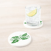 Dessous de verre - Feuilles Holly avec baies (Côté)