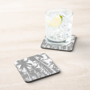 Dessous-de-verre Feuilles tropicales Palmiers dans un design postér