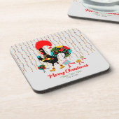 Dessous-de-verre Feux de Noël, baubles, cadeaux et coq (Côté gauche)