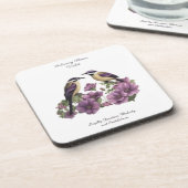 Dessous-de-verre Février Mois de naissance Fleur personnalisée Anni (Côté gauche)