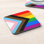 Dessous-de-verre Fierté de progrès LGBTQ+ (Côté gauche)