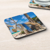 Dessous-de-verre Filets de pêche séchant sur la plage (Côté gauche)