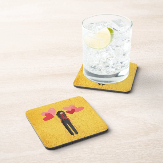 Dessous-de-verre Fille avec ballons géant (Côté Droit)