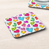 Dessous-de-verre Fille Coeurs Vibrants Cute Romantic Valentines Day (Côté gauche)