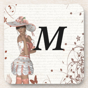 Dessous-de-verre Fille en casquette d'été