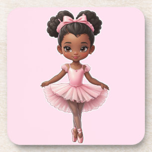 Dessous-de-verre Fille noire Ballerina Rose Ballet