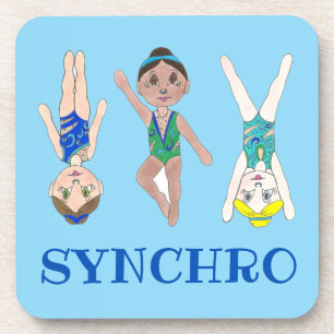 Dessous-de-verre Filles de nageur synchronisées Synchro Sports de n