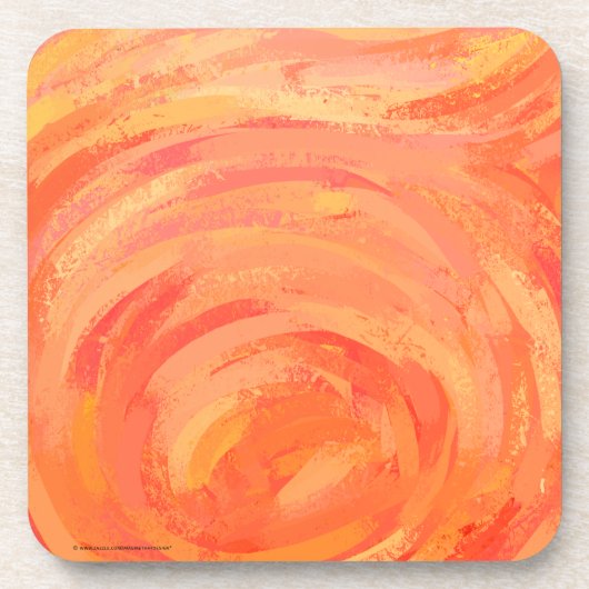 Dessous-de-verre Fire Lake Orange Swirl (Devant)