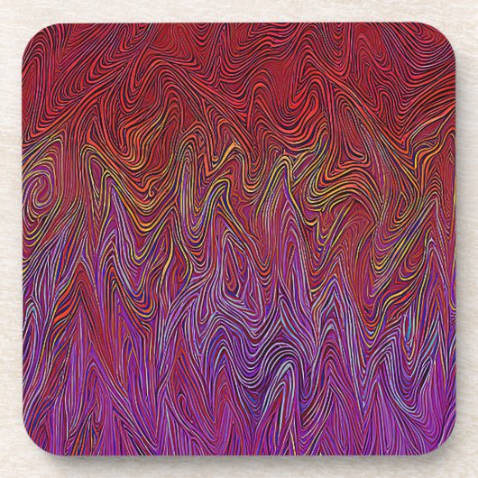 Dessous-de-verre "Firestorme neurale" Abstraite" Rouge violet (Devant)