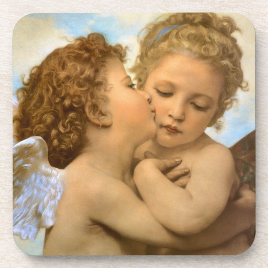 Dessous-de-verre First Kiss (détail d'ange) par Bouguereau (Devant)