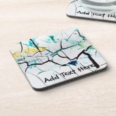 Dessous-de-verre Fissures Abstraites en vert jaune et bleu (Côté gauche)