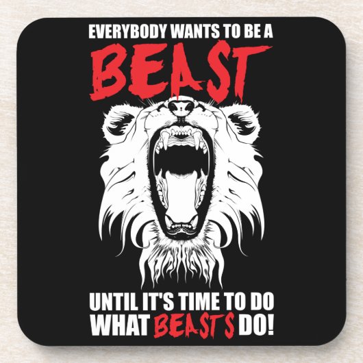 Dessous-de-verre Fitness fitness Motivation de gym - Bête (Devant)