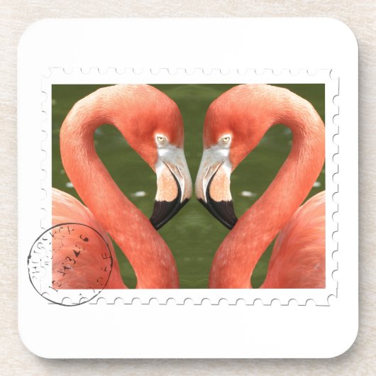 Dessous-de-verre Flamant rose Briefmarke (Devant)