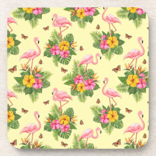 Dessous-de-verre Flamant rose et Papillons 2