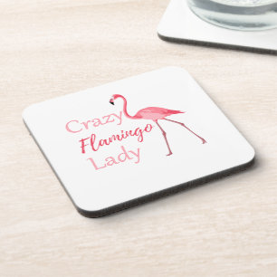Dessous-de-verre Flamant rose fou Lady Drôle Flamant rose