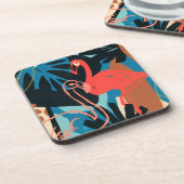 Dessous-de-verre Flamant rose funky (Côté gauche)