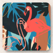 Dessous-de-verre Flamant rose funky (Devant)